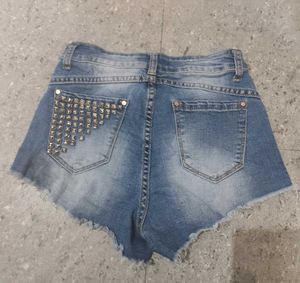 Y2k Studded Denims Shorts