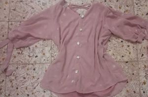 Pink Button-Down Blouse