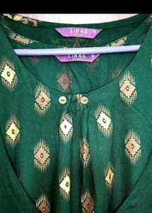 Libas Green Printed Leyered A-Line Kurta