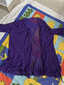 Purple Open Front Cardigan