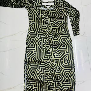 Black &amp; Green Printed Suit Set with Dupatta