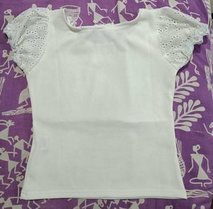 White Lace Trim Top