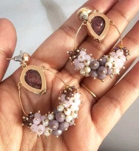 Crystal Beaded Drop Earrings