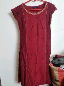Maroon Kurta with Embroidery