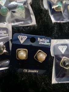 Vintage CZ Jewelry Earrings - Set of 6