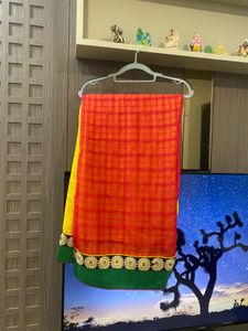 Elegant Red & Yellow Saree