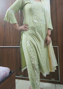 Cotton Thread Work Kurta Pants