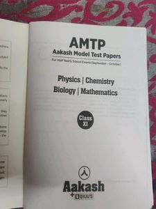 Aakash Class XI Model Test Papers