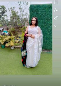 Elegant White Saree