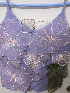Floral Lavender Crop Top