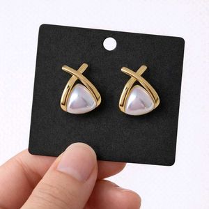 Pearl &amp; Gold Tone Earrings