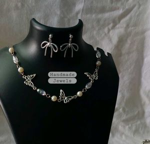 Butterfly Bead Choker Necklace