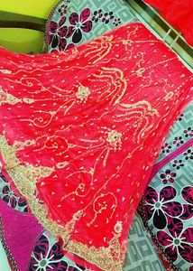 Full Bridal Zari Work Red & Gold Sharara