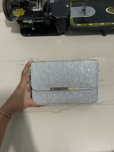 Silver Glitter Clutch