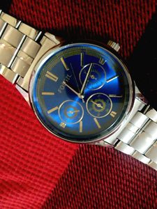 Fossil (Copy) Blue Dial Stainless Steel Watch