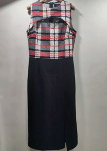 Stylish Plaid Cutout Bodycon Dress