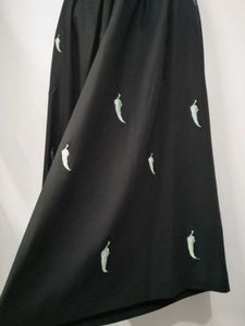 Black Embroidered Culottes