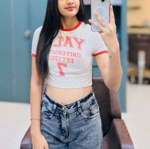 Crop Top White And Red.