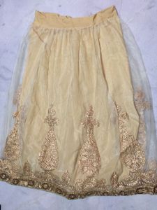 Lehenga Skirt With Jari Work On Net