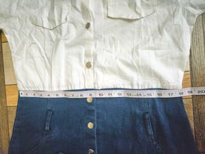 Denim Skirt with Attached Button-Down Top