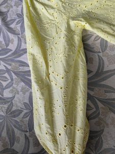 Yellow Eyelet top