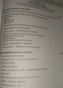 Basic Anatomy Including Histology Question Papers