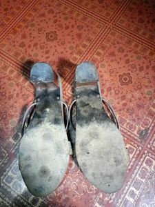 Gray &amp; Gold Strappy Sandals