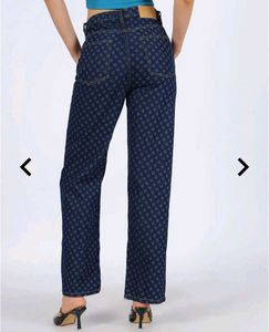 SHEIN Full length micro Printed Straight Fit Jeans