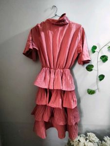 Layered Shirt Collar Flared Sleeve Fit &amp; Flare Dre