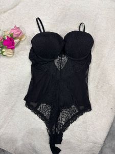 Black Lace Bustier Bodysuit
