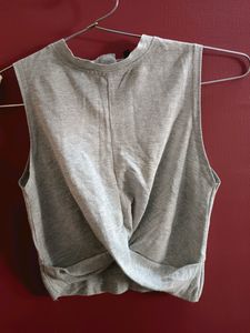 Grey Sparkly Crop Top