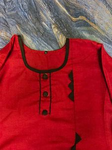 Red Cotton Kurta