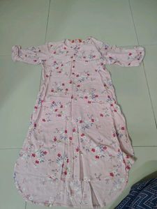 Pink Floral Kurta Office Wear