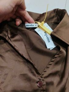 Brown Button-Down Shirt