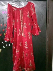 Elegant Red Floral Kurta
