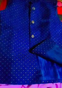 Blue Waistcoat with White Dots