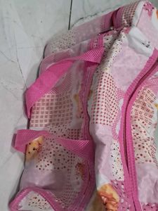 Pink Quilted Tote Bag For Baby