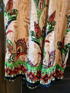 Printed velvet kurta set