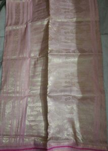 Beautiful Pink &amp; Gold Tant Benarasi Saree