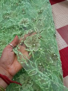 Green Color Net Fabric