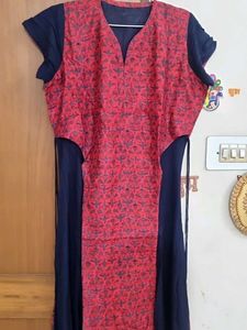 Red &amp; Blue Printed Kurta