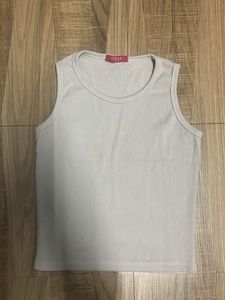 Khaki Solid Regular Fit Sleeveless Top