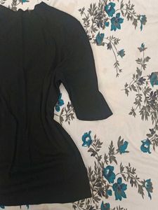Black Ribbed Knit Top