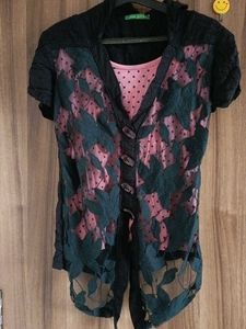 Black & Pink Top