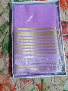 Elegant Purple Crepe Silk Saree