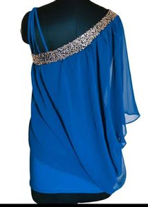 Stylish Blue One-Shoulder Top
