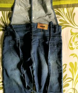 Denim Button-Down Overalls