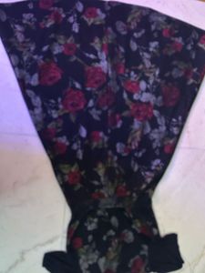 Floral Print Black Dress
