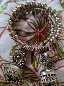 Silver Bangles With Latkan
