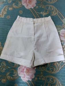 White High-Waisted Shorts